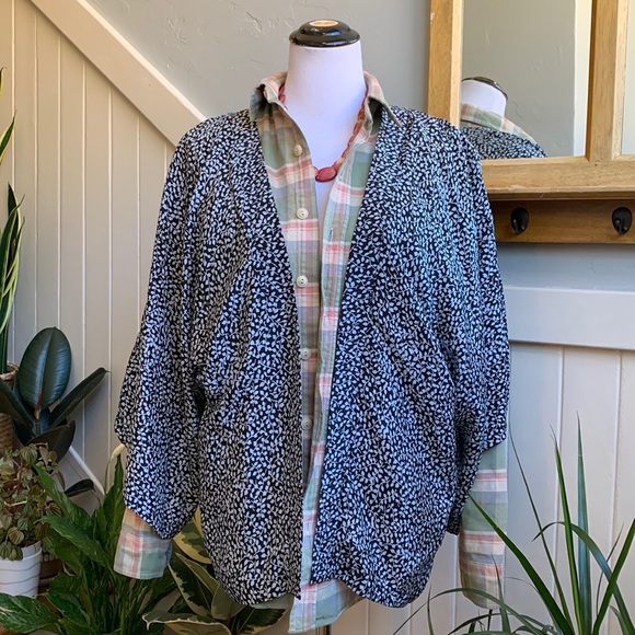 NWT Jigsaw Ditsy Leaf Silk Cape in Blossom Blue - Picture 14 of 15